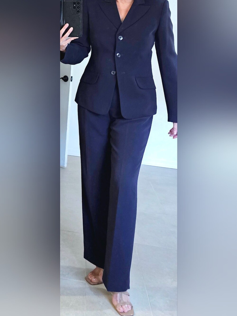 Kasper 2 Piece Suit, Jacket 8, Pants 10 Classic Navy